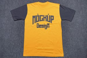 T-Shirt On the Rug Top View Realistic Mockup