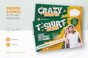 T-Shirt Print Postcard Templates