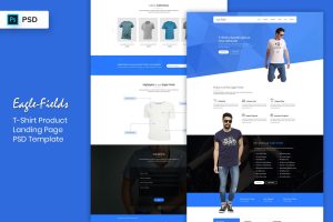 T-Shirt Product – Landing Page PSD Template