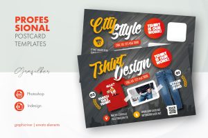 T-Shirt Shop Postcard Templates