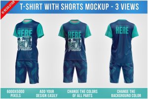 T-shirt with Shorts Mockup