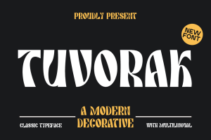 Tuvorak – Modern Decorative Font