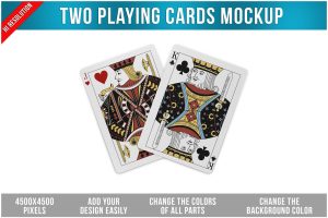 Two Playing Cards Mockup