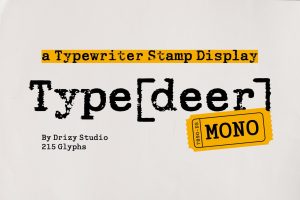 TypedeerMono – Typewriter Stamp Display Font