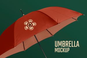 Umbrella mockup psd in red