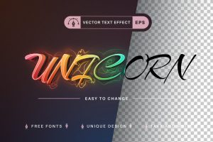 Unicorn Glow – Editable Text Effect, Font Style