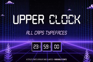Upper Clock – Digital Y2K Monospace Typeface Pixel