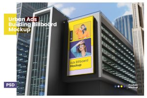 Urban Ads Building Billboard Mockup