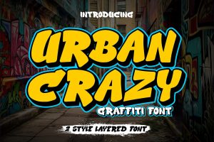Urban Crazy – 3d Layered Graffiti Font