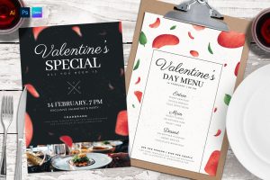 Valentine&apos;s Day Menu / Poster Template