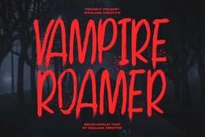 Vampire Roamer Brush Display Font