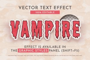 Vampire Sticker Editable Text Effect