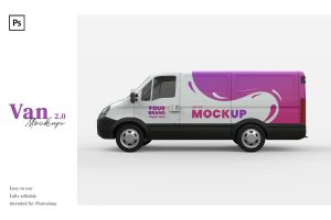 Van Car Side View Mockup