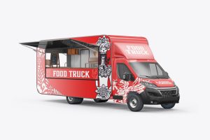 Van Food Truck Mockup