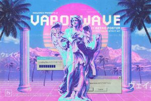 Vaporwave – Retro Poster Photoshop Action