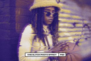 VHS Glitch Photo Effect