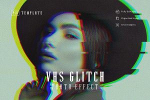 VHS Glitch Photo Effect