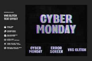 VHS Glitch Text Effect