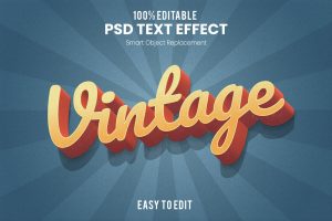 Vintage 3D Text Effect