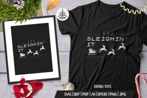 Vintage Christmas Print Template, TShirt Design