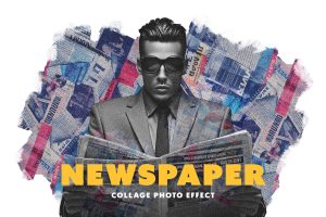 Vintage Newspaper Collage Photo Effect