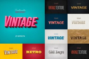 Vintage Retro Text Effects Col 8