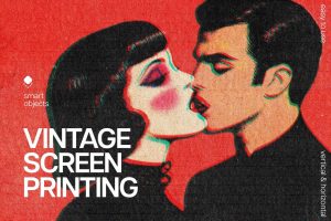 Vintage Screen Printing Design Effect