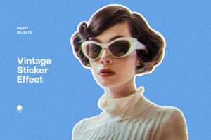 Vintage Sticker Photo Effect