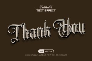 Vintage Text Effect Wave Style