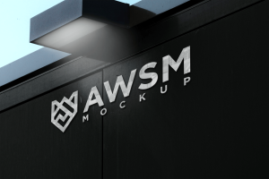 Wall 3D Logo Mockup