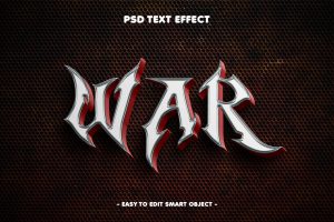 War Metal 3d Layer Style Text Effect