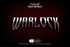 Warlock Text Effect Silver Style