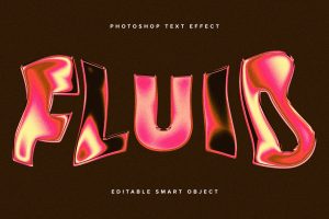 Warped Chrome Text Effect Mockup