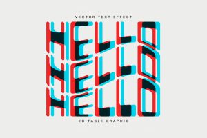 Warped Glitch Vector Text Effect Mockup