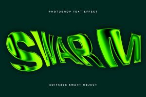 Warped Metallic PSD Text Effect