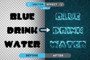 Water – Editable Text Effect, Font Style