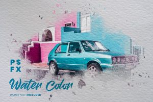Water color on canvas photo effect