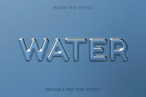 Water editable psd text effect
