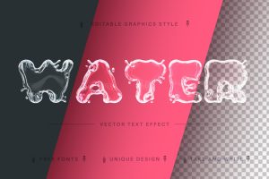 Water Glass – Editable Text Effect, Font Style