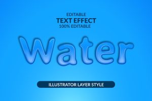 WATER Illustrator Text Effect