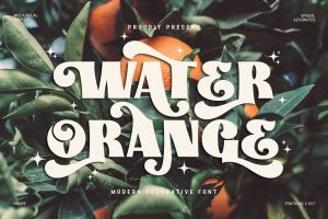 Water Orange – Modern Decorative Font