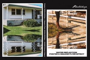 Water Reflection Square And Poster Effect