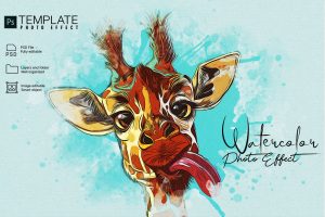 Watercolor Photo Effect Template Photoshop
