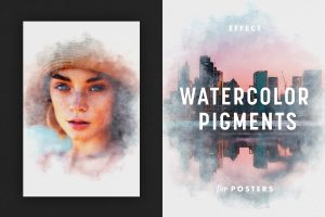 Watercolor Pigments Poster Effect