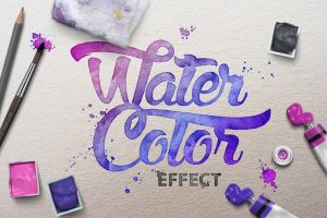 Watercolor Scene Text Mockups