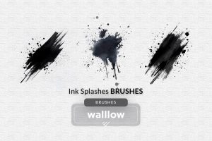 Watercolor splashes effect photoshop brushes