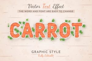 Watercolor Sticker Carrot Editable Text Effect