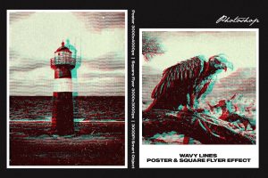 Wavy Lines  Square And Poster Effect
