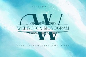 Welington – Split Monogram Font