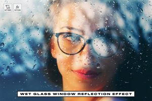 Wet Glass Window Reflection Effect